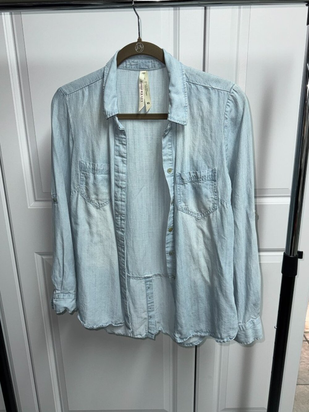 Liverpool Los Angeles Button Down Chambray Denim Shirt